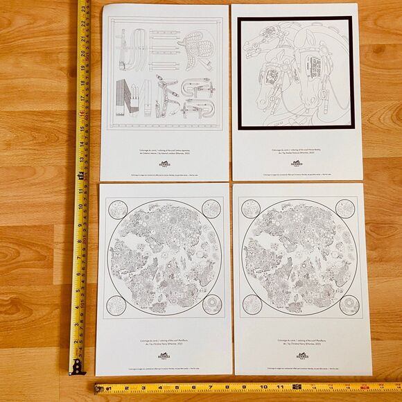 Hermes Coloring Paper - Hermes Coloriage du carre Coloring of the scarf Lettres - Picture 2 of 7